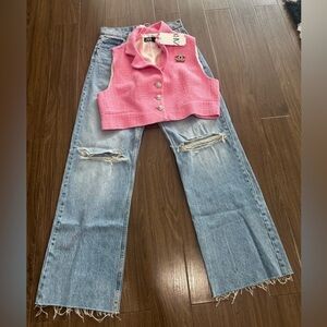 Zara pink textured pink jacket